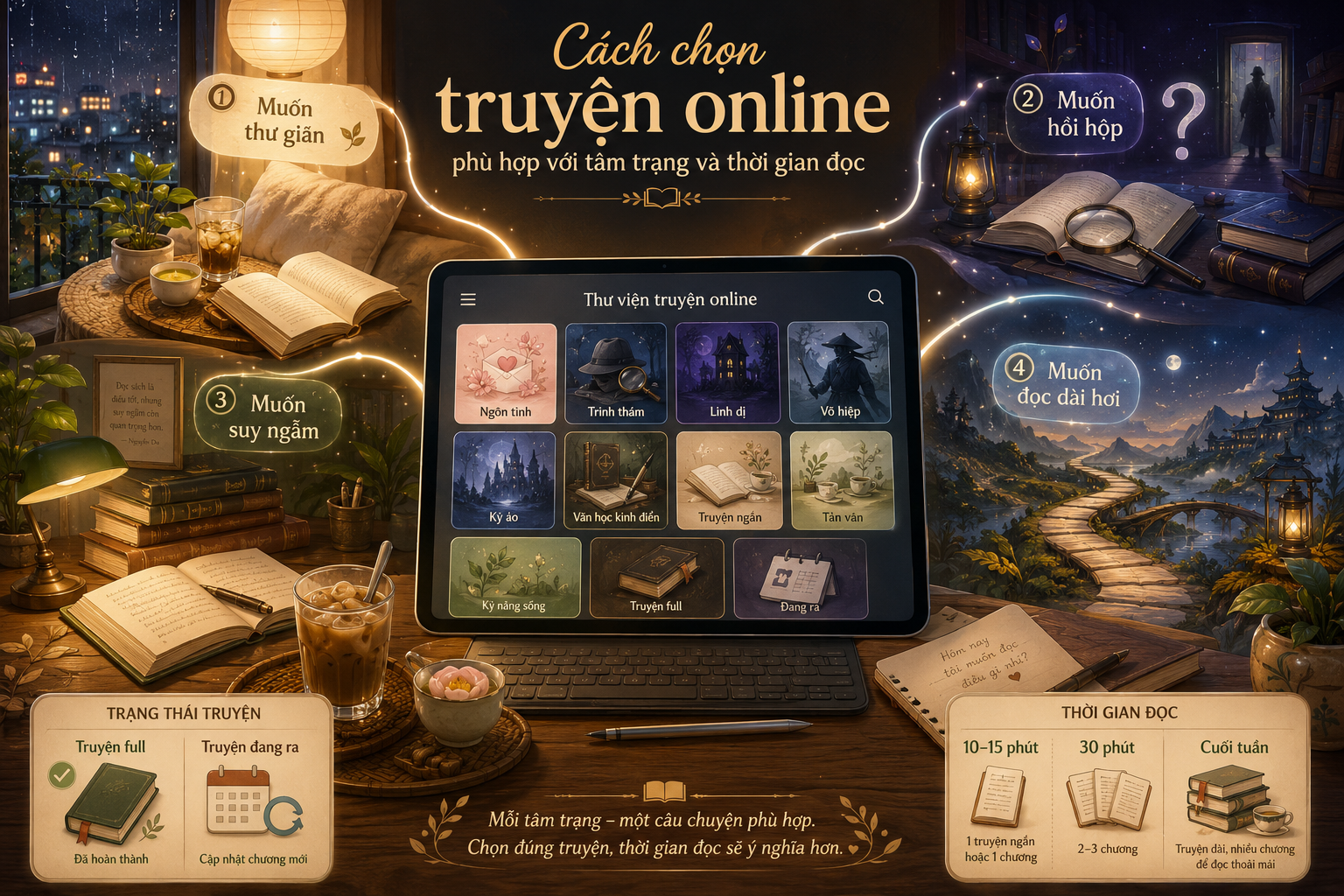 Cách chọn truyện online phù hợp với tâm trạng và thời gian đọc